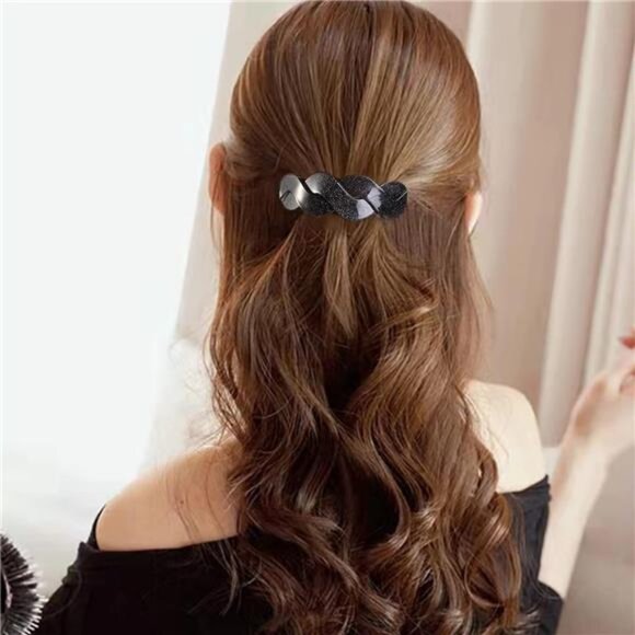 Large Hair Barrettes for Women Beautiful Lines Simple Retro Classic Snap French - Picture 5 of 7